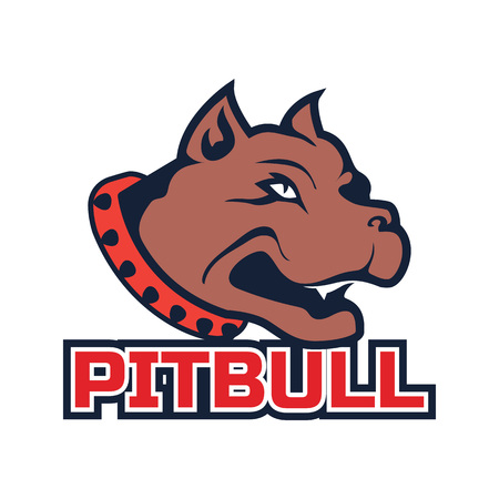 pit bull dog mascot logo isolated on white background. vector illustrationのイラスト素材