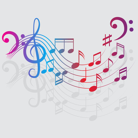 music notes for music background, vector illustrationのイラスト素材