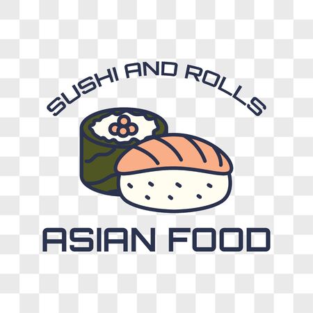 asian food logo isolated on transparent background. vector illustrationのイラスト素材