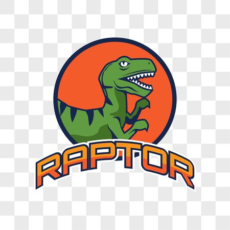 raptor dinosaur isolated on transparent background. vector illustrationのイラスト素材