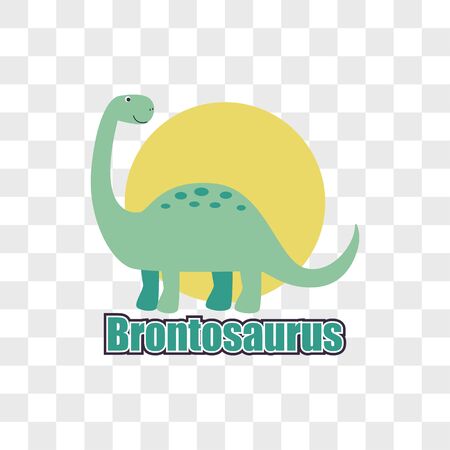 brontosaurus dinosaur isolated on transparent background. vector illustrationのイラスト素材