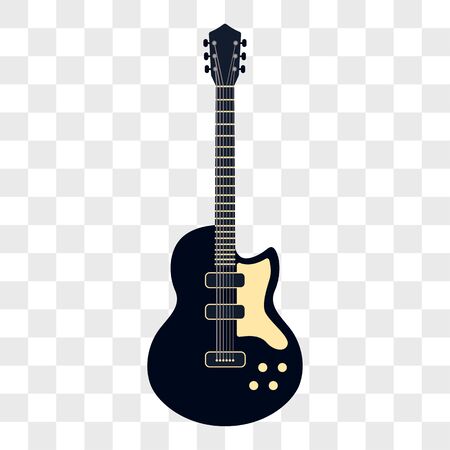 acoustic guitar musical instruments isolated on transparent background. vector illustrationのイラスト素材
