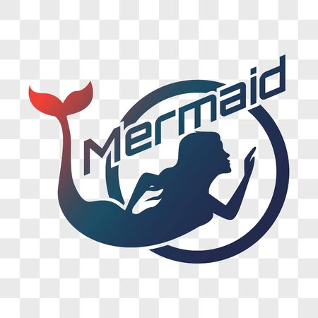 mermaid isolated on transparent background. vector illustrationのイラスト素材