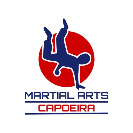 capoeira martial art isolated on white background. vector illustrationのイラスト素材