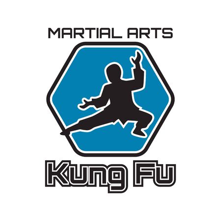 kung fu martial art isolated on white background. vector illustrationのイラスト素材
