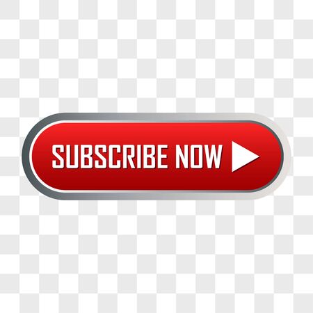 subscribe now button for social media or business concept on transparent background. vector illustrationのイラスト素材