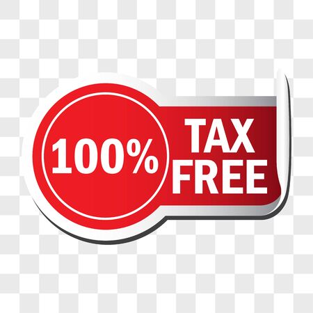 100 percentage tax free sticker isolated on white background. vector illustrationのイラスト素材