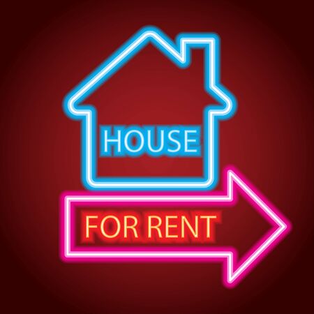 house home for sale neon sign for house for sale plankのイラスト素材