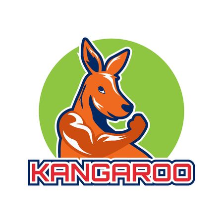 kangaroo logo isolated on white background. vector illustrationのイラスト素材