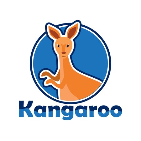 kangaroo logo isolated on white background. vector illustrationのイラスト素材
