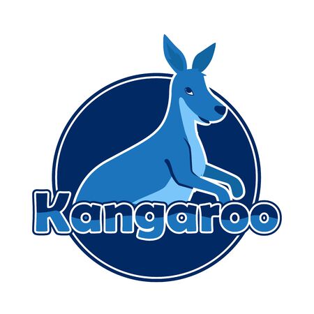 kangaroo logo isolated on white background. vector illustrationのイラスト素材