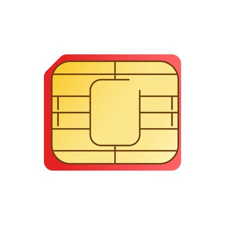 sim card chip card isolated on white background. vector illustrationのイラスト素材
