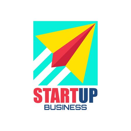 startup banner isolated on white background. vector illustrationのイラスト素材