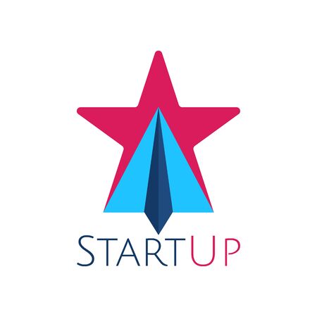 startup banner isolated on white background. vector illustrationのイラスト素材
