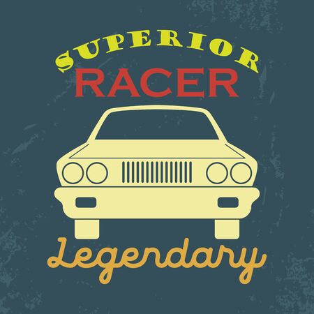 vintage car emblem icon isolated on white background. vector illustrationのイラスト素材