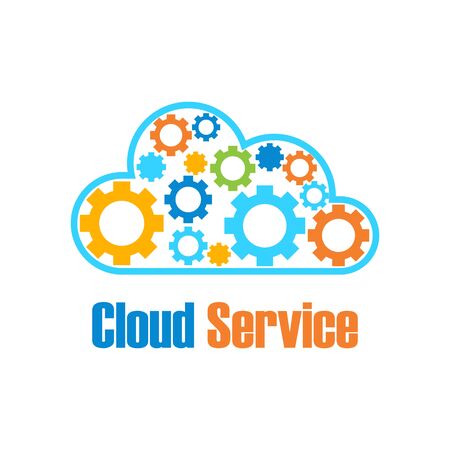 cloud storage service logo isolated on white background. vector illustrationのイラスト素材