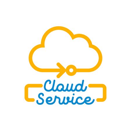 cloud storage service logo isolated on white background. vector illustrationのイラスト素材
