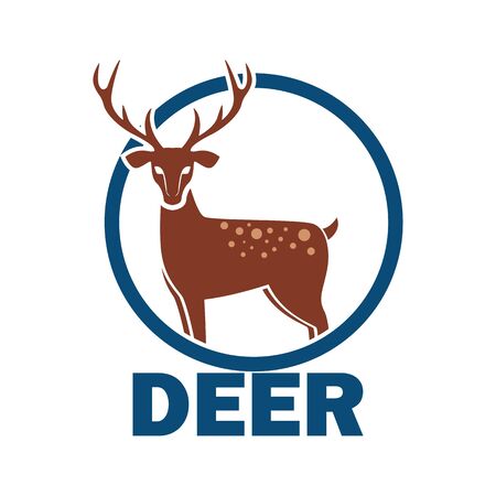 deer logo isolated on white background. vector illustrationのイラスト素材