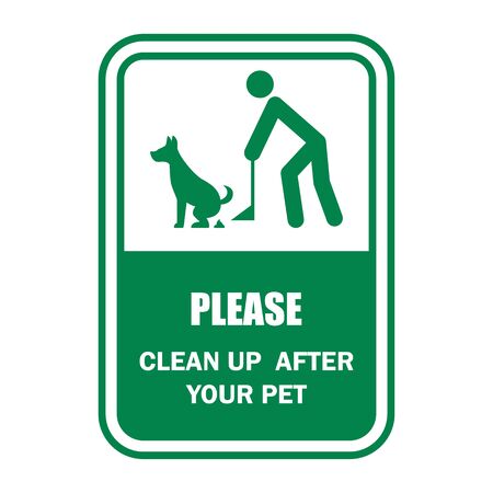 clean up your dog waste warning sign. vector illustrationのイラスト素材