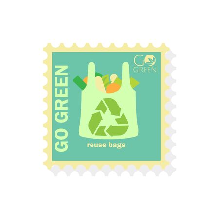 go green postcard. vector illustrationのイラスト素材