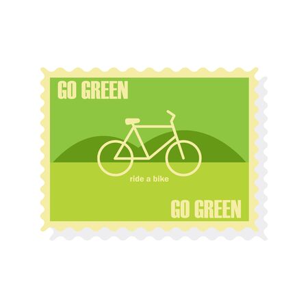 go green postcard. vector illustrationのイラスト素材