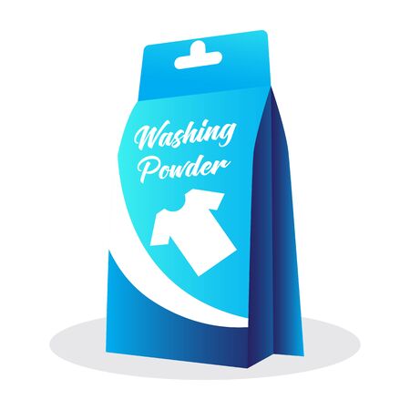 powder detergent pack on white background . vector illustrationのイラスト素材