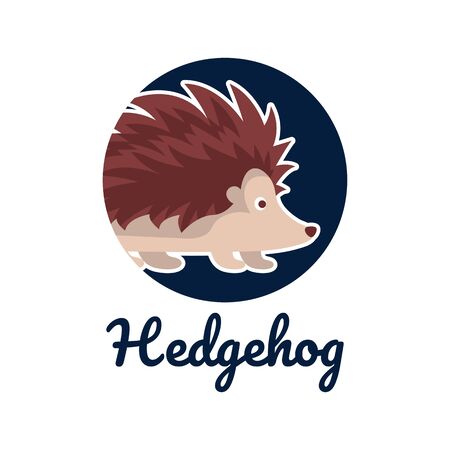 hedgehog logo isolated on white background. vector illustrationのイラスト素材