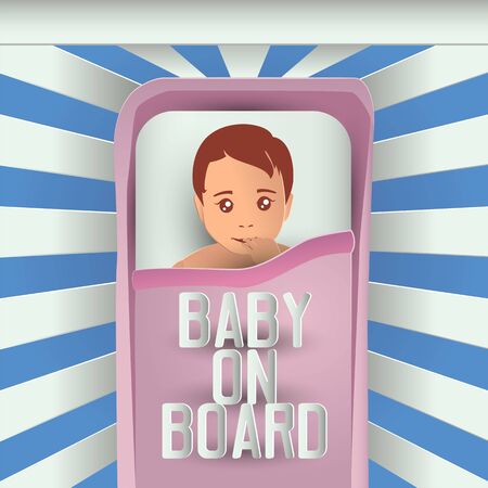 baby on board. vector illustrationのイラスト素材