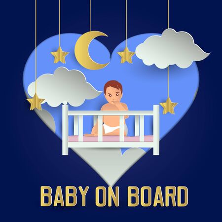 baby on board. vector illustrationのイラスト素材