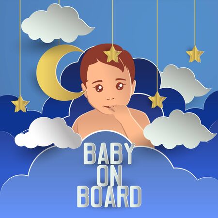 baby on board. vector illustrationのイラスト素材