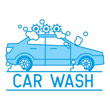 car wash service logo, vector illustrationのイラスト素材