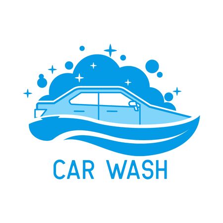 car wash service logo, vector illustrationのイラスト素材