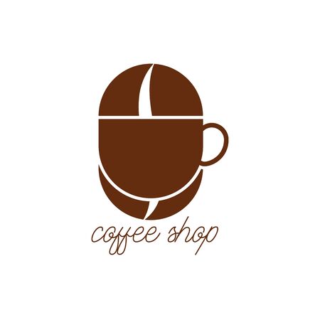 coffee shop logos, label, badge with text space for your slogan / tagline,  vector illustrationのイラスト素材