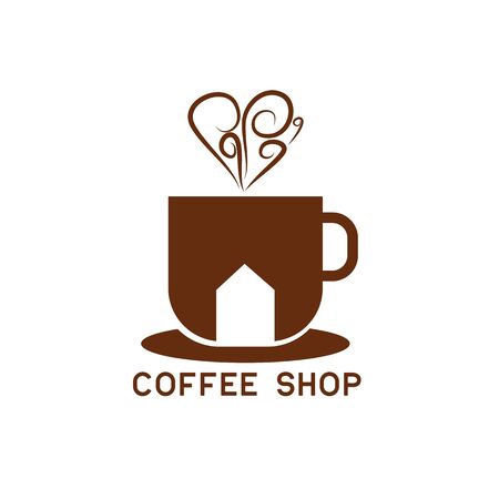 coffee shop logos, label, badge with text space for your slogan / tagline,  vector illustrationのイラスト素材