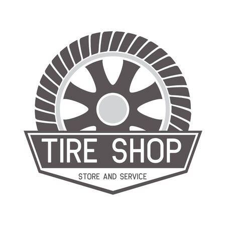 tire logo, emblems and insignia. vector illustrationのイラスト素材