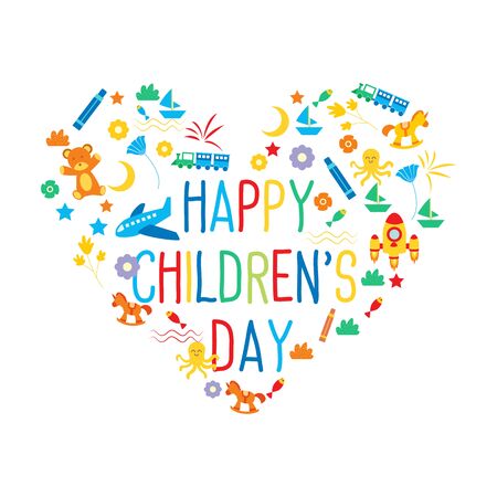 happy children's day for international children celebration. vector illustrationのイラスト素材