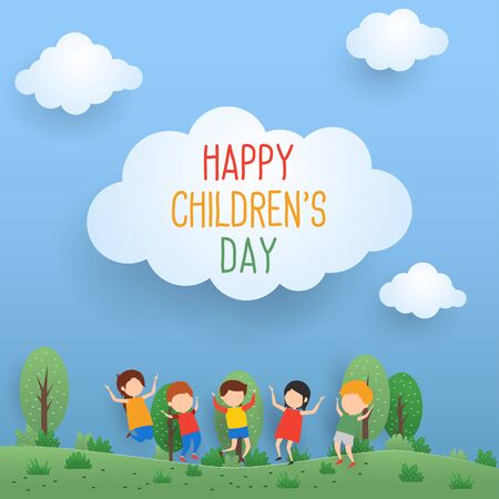 happy children's day for international children celebration. vector illustrationのイラスト素材