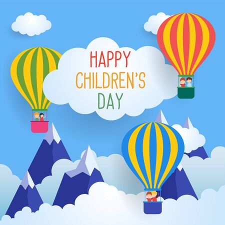 happy children's day for international children celebration. vector illustrationのイラスト素材