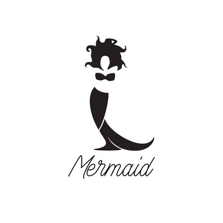 mermaid logo isolated on white backgroundのイラスト素材
