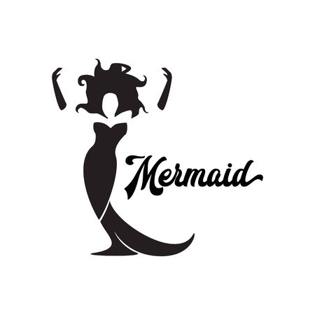 mermaid logo isolated on white backgroundのイラスト素材