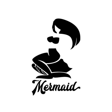 mermaid logo isolated on white backgroundのイラスト素材