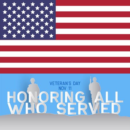 happy veteran's day for american veteran. vector illustrationのイラスト素材