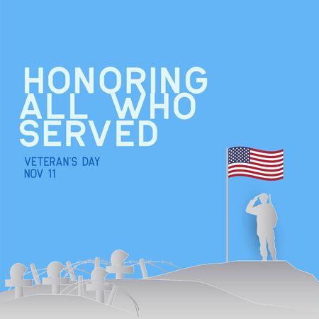 happy veteran's day for american veteran. vector illustrationのイラスト素材