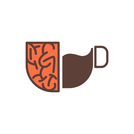brain logo isolated on white background. vector illustrationのイラスト素材