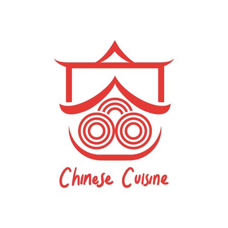 Chinese cuisine logo for Chinese restaurant. vector illustrationのイラスト素材