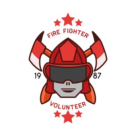 firefighter logo isolated on white background. vector illustrationのイラスト素材