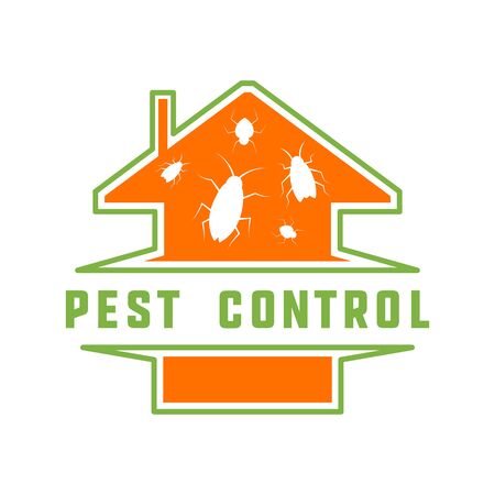 pest control logo for fumigation business. vector illustrationのイラスト素材