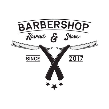 barber shop logo isolated on white background, vector illustrationのイラスト素材