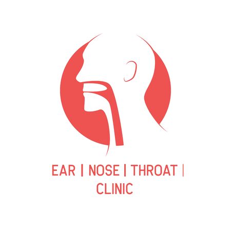 ear nose throat (ENT) logo for Otolaryngologists  clinic concept. vector illustrationのイラスト素材