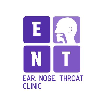 ear nose throat (ENT) logo for Otolaryngologists  clinic concept. vector illustrationのイラスト素材